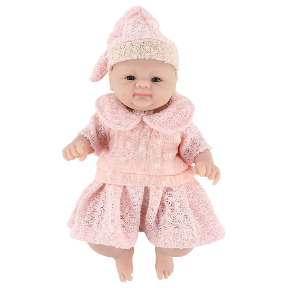 IVITA 7" Full Body Silicone Reborn Baby Doll Realistic Silicone Girl Mini Dolls DIY Newborn Toys Kit for Children Christmas Gift