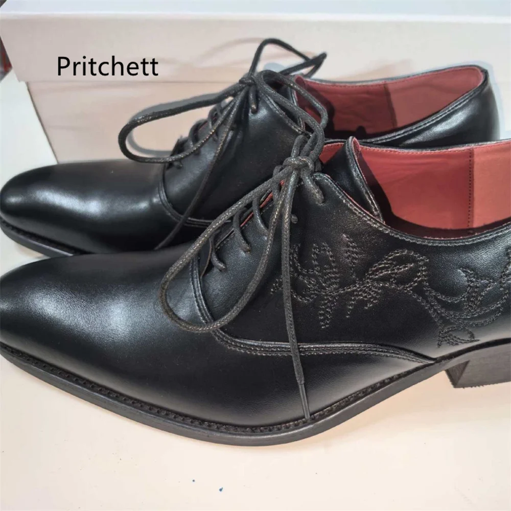 Spring New Retro Leather Shoes for Men Women Fashionable Lace Up British Style Trendy Men's and Women's Couple Leather Shoes