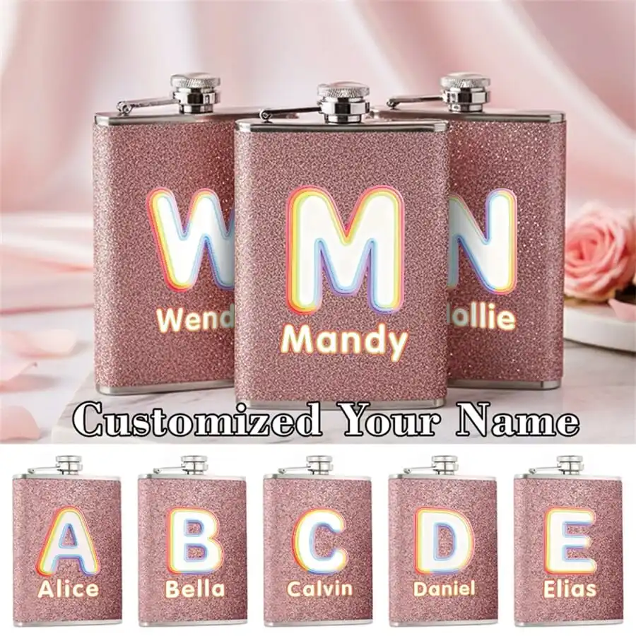 

Customized Name 8oz Exquisite ladies' Wine Pot, Stylish Wine Bottle Container Creative Christmas Gift Rainbow Gradient Pattern