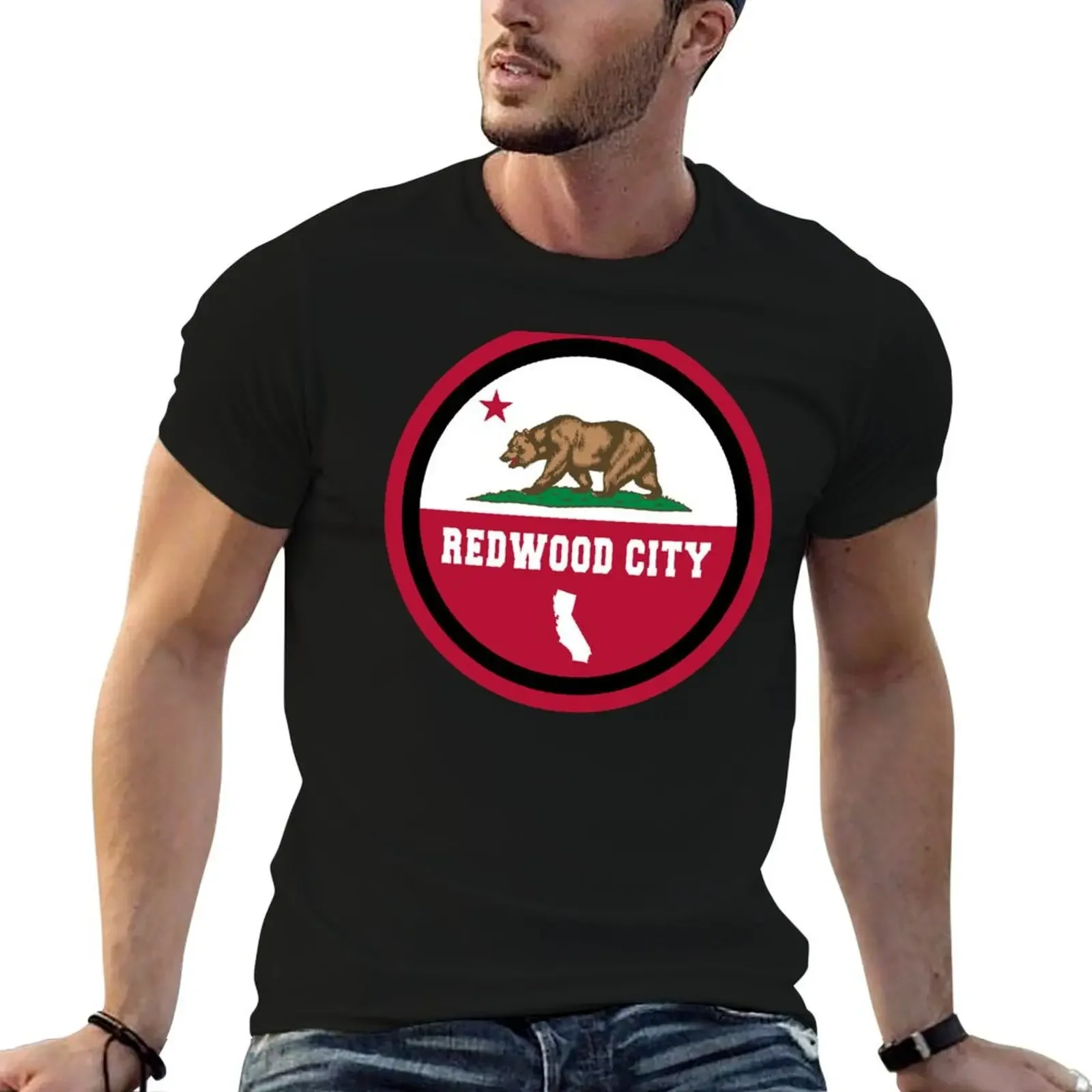 

Redwood City California State Flag T-Shirt vintage anime shirt anime figures tees anime t shirts mens funny t shirts