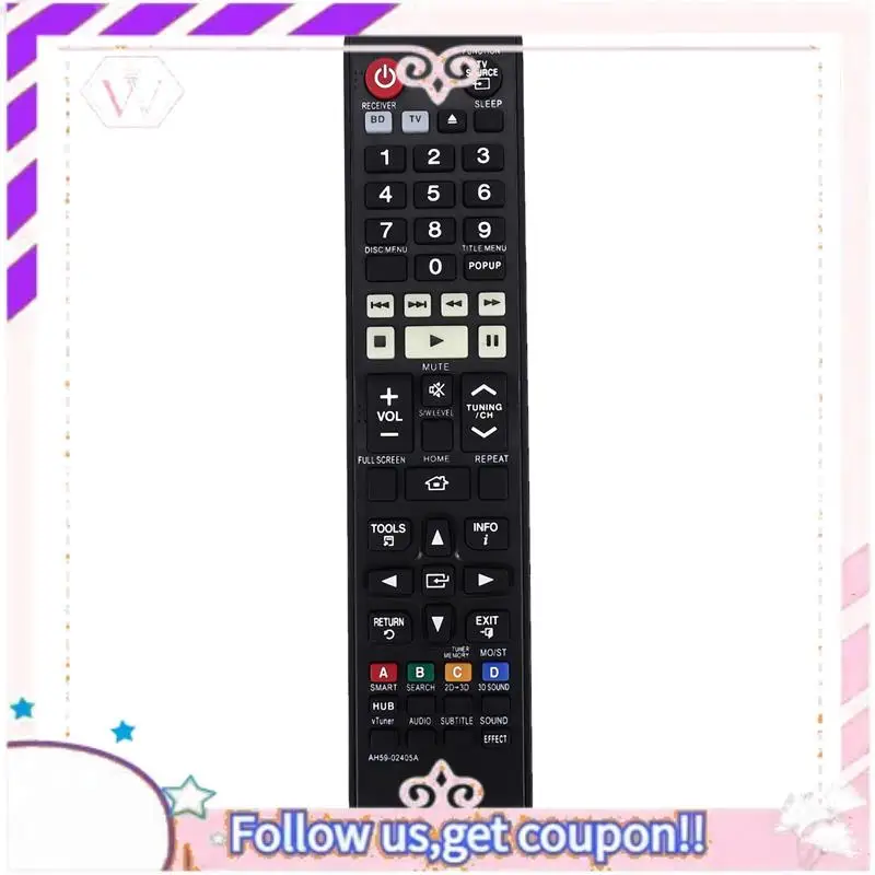 

Easy To Use New Remote Control AH59-02405A For Samsung Home Theater System HTE6750WXY HTE4500 HTE4530 HTE5530 HTE5550W