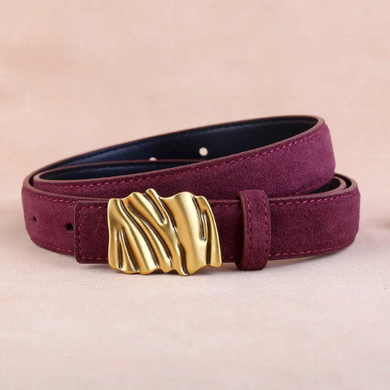 2026年-レディース-スタイリッシュ-牛革-スエード-ベルト、ドレスやジーンズに合うカジュアルなウエストベルト