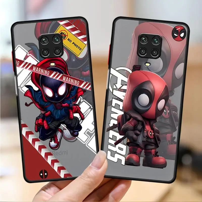 phone cases for Redmi Note 12S 11 case K40 8 10S 11Pro 10 13 8T 9 11S 10 Lite 12 Luxury Cover funda Marvel Caroon Hero Spiderman