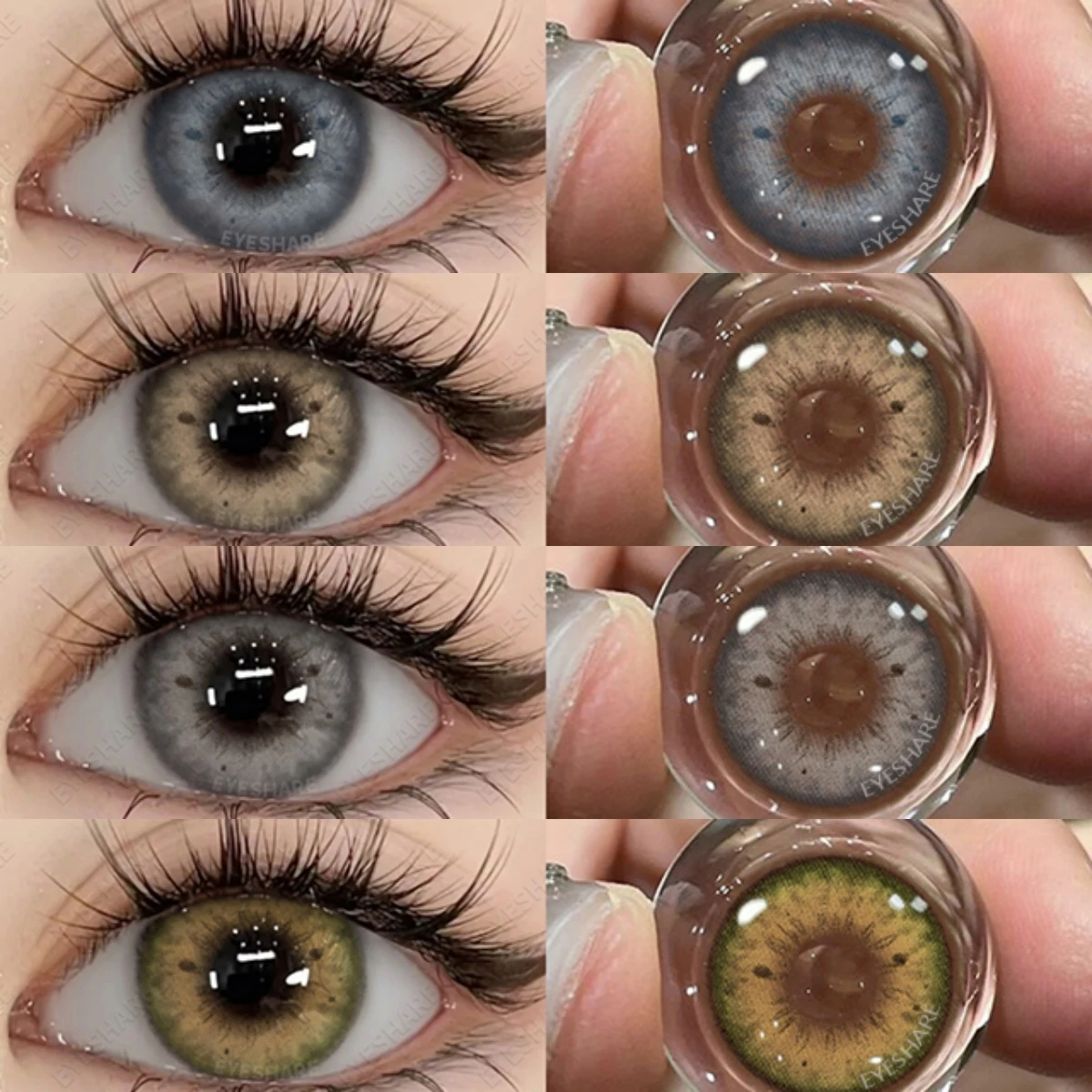EYESHARE Farbige Kontaktlinsen für Augen, natürliche graue Linsen, blaue Augenfarblinse, grüne Pupillen, lila Schönheitslinsen im koreanischen Stil