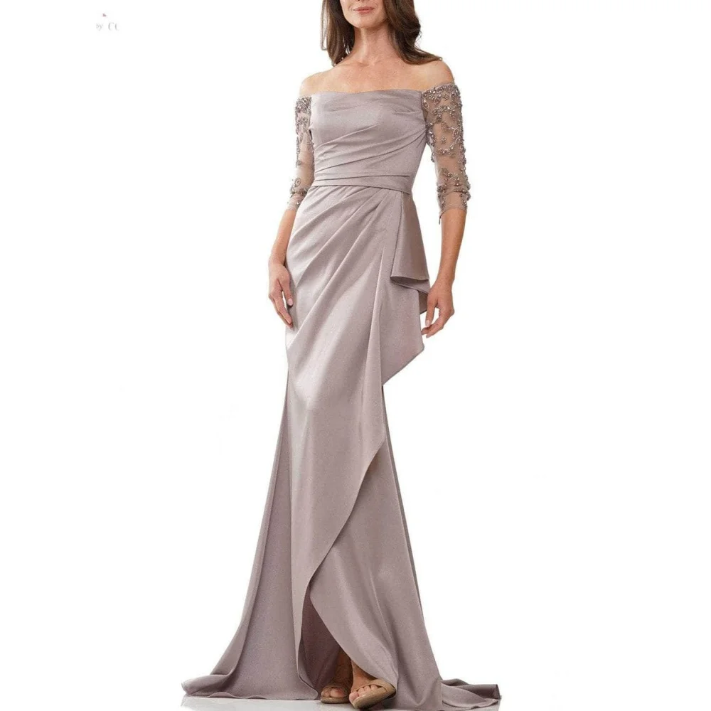 

Lace Customized Mother Dresses Mermaid Off Shoulder Wedding Party Dress Strapless Elegant Occasion Gowns robes invitée mariage