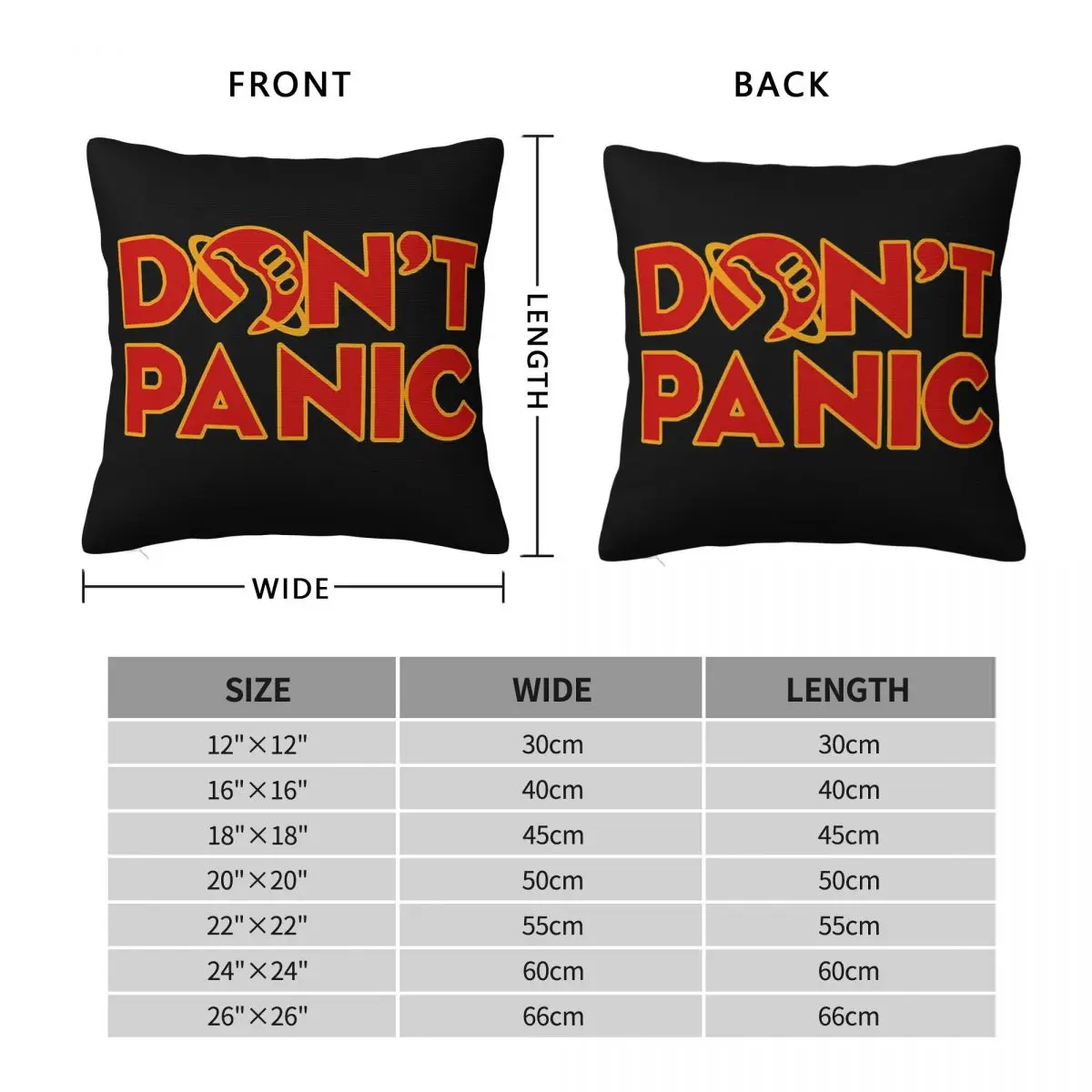 Don't Panic The Hitchhiker's Guide To The Galaxy Square Pillowcase Pillow Cover Cushion Comfort Throw Pillow for Home Bedroom