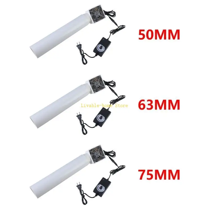 Leistungsstarker 12-V-Pipeline-Abluftventilator 50 mm/63 mm/75 mm, geräuscharm für die Rauchentfernung in Küchen, Badezimmern,