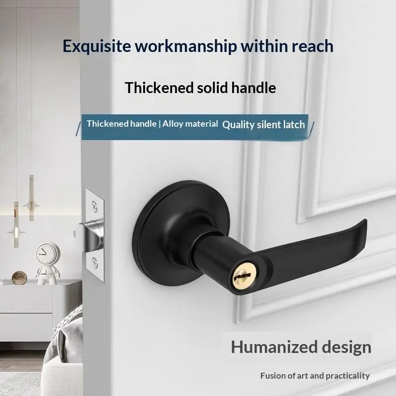 (Ce14)Door Handle Lock Round Entry Security Privacy Sliding Front Doors Entrance Keyed Locks For Bedroom Living Room Household