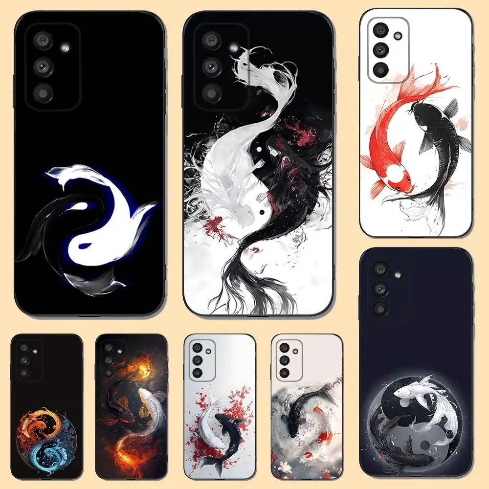 

Koi Carp Fish Yin Yang Art Phone Case For Samsung S 25,24,23,22,30,21,10,9,Ultra,Plus,Lite,FE,4,5 G Soft Black Case