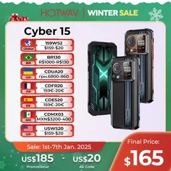 [World Premeire] Прочный телефон HOTWAV Cyber 15 200 МП PixSmart G99 6,6FHD + 120 Гц Смартфон 24 ГБ 256 ГБ Ультратонкий мобильный телефон