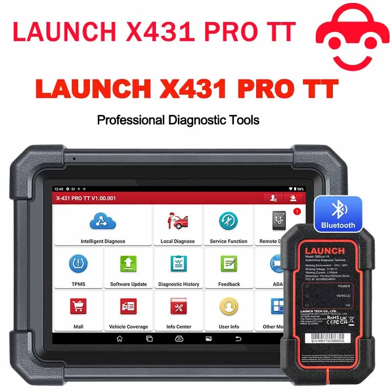 

LAUNCH X431 PRO TT Bidirectional Scan Tool with DBSCar VII Connector,37+ Reset for All Cars,ECU Online Coding,CANFD Key IMMO