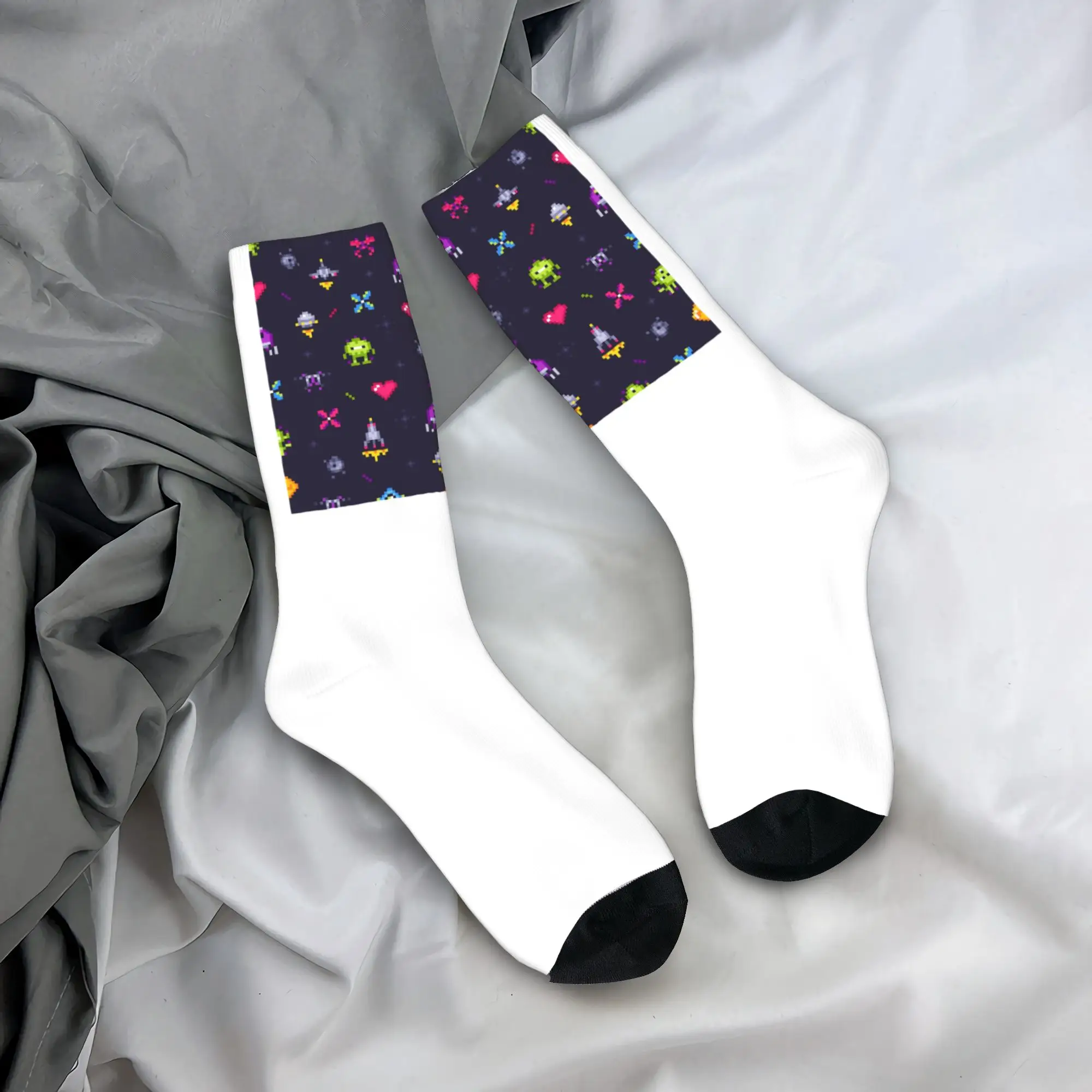Space Invaders Stockings  Design Casual Socks Spring Anti-Slip Socks Unisex Men Outdoor Sports Soft Socks