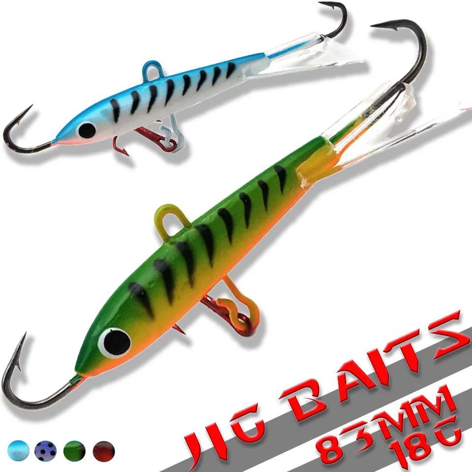 1PCS Winter Ice Fishing Lure Jigging Lead Fish Bait 18g 83mm Fishing Hook Ice Balancer Jigs ice jigging Winter Fishing Baits