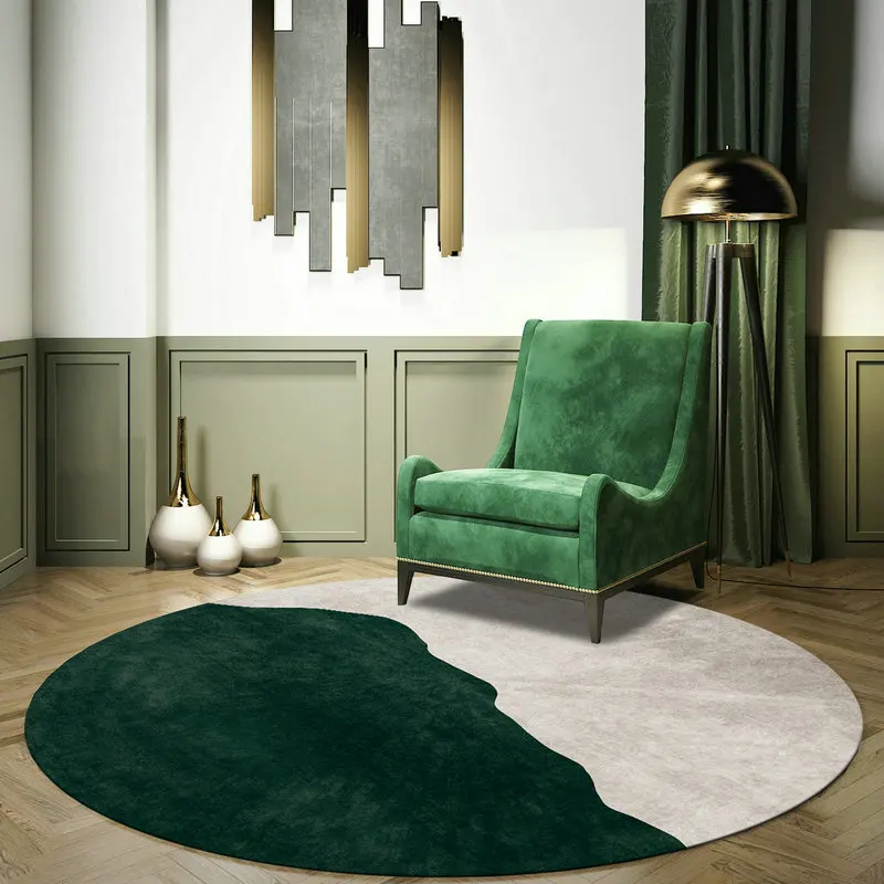 Tapis ronds de style nordique pour salon, décoration de chambre à coucher, tapis non ald, zone de canapé, tapis de sol épais pour la maison