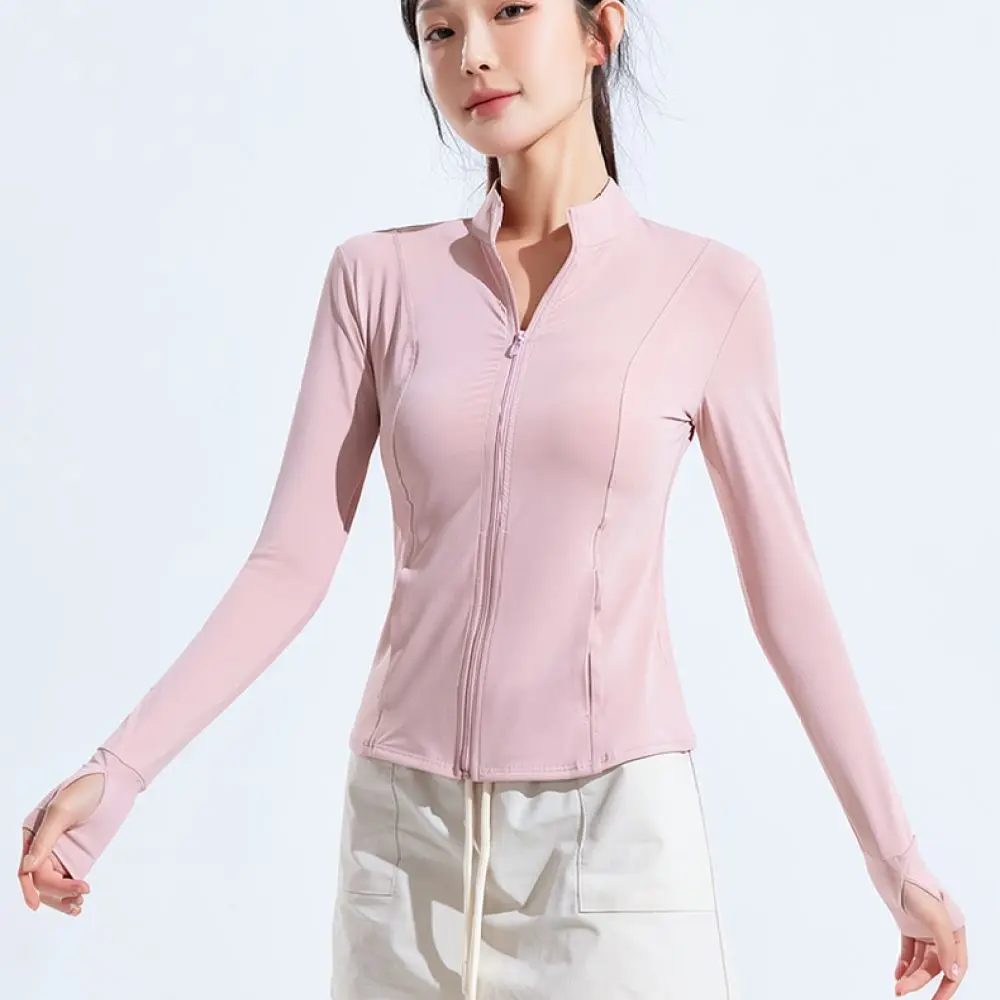 summer-women-sports-jacket-sun-protection-slim-waist-breathable-yoga-running-fitness-casual-thin-long-sleeve-clothing
