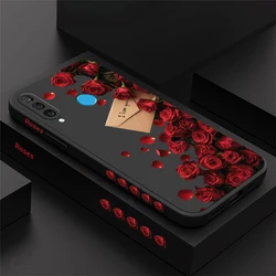 Sexy Red Rose Flowers Phone Case For Huawei P30 20 Pro P40 Lite P Smart Z Plus 2021 Silicone Soft Shockproof Bumper Back Cover