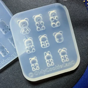 Bricolage Mini ours boucle d'oreille moule à ongles résine époxy moule outil de bijoux bijoux moules bijoux accessoires