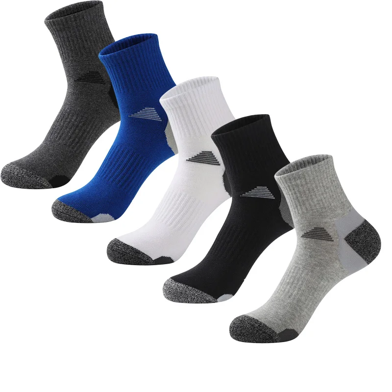 5 Pair New High Quality Cotton  Autumn Men\'s Socks Running Winter Casual Breathable Active Socks Stripe Sport Socks