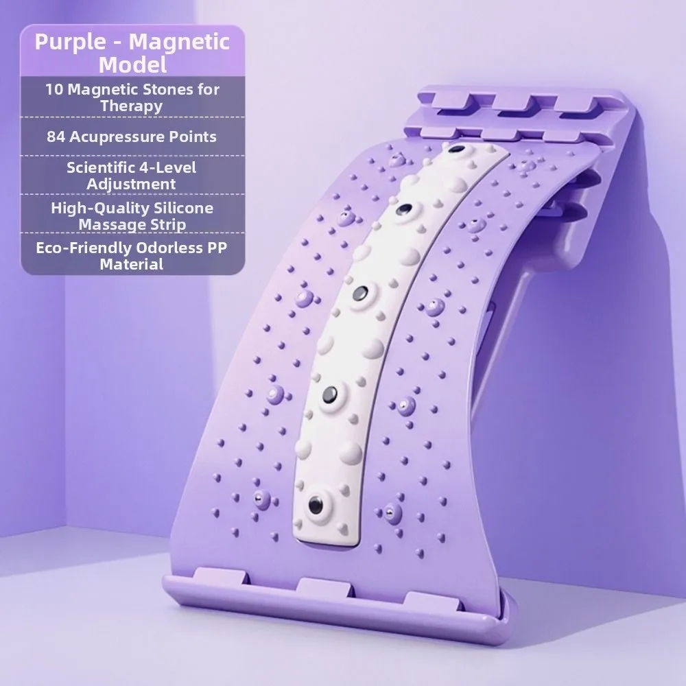 Ergonomic Design Back Massager Adjustable with Magnetic Stones Spinal Correction Pillow Comfortable Acupressure Points