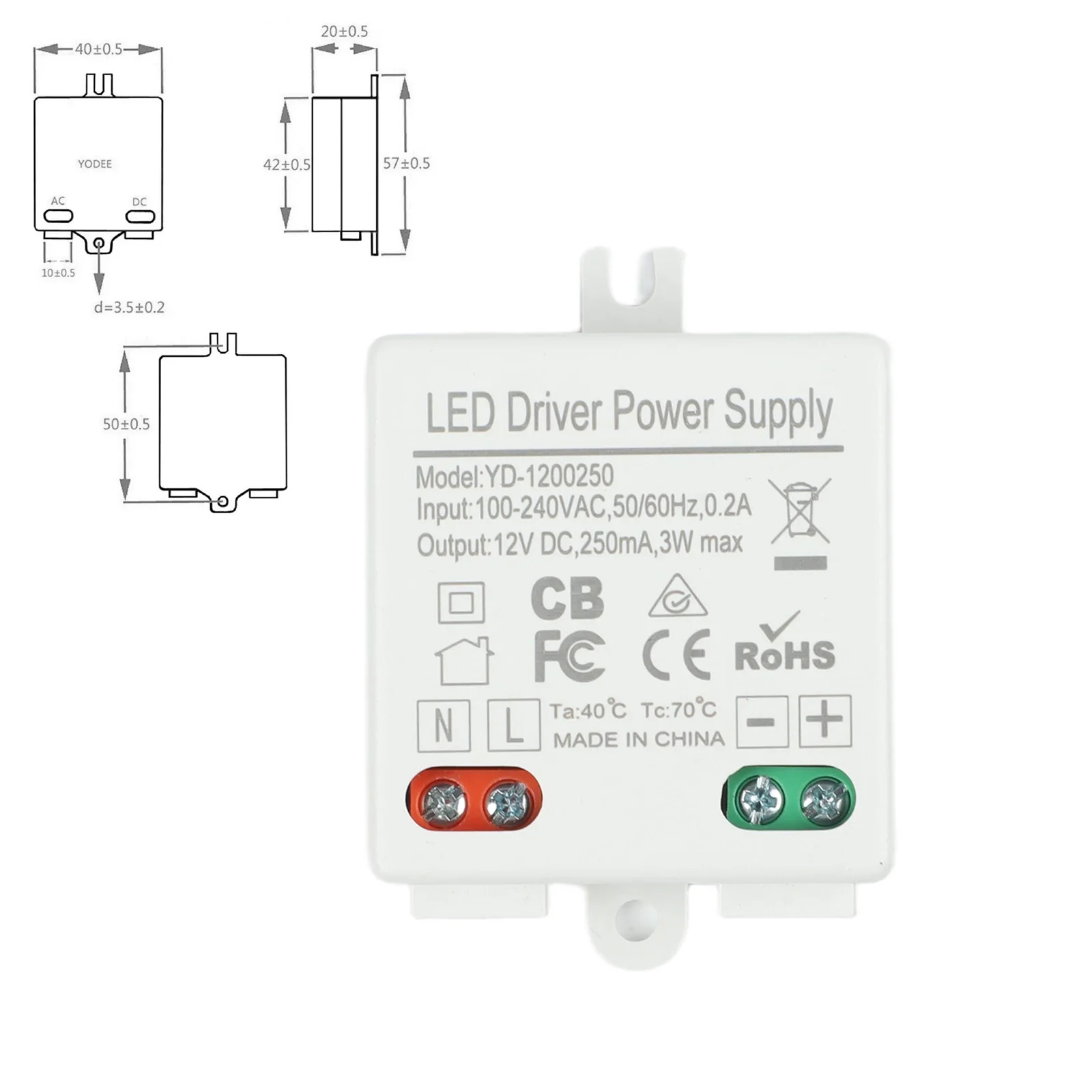 3w 12V LED Driver Power Supply AC 100-240V To DC Adapter For Strip Light Cabinet Display Transformer For Test Measurement Tool
