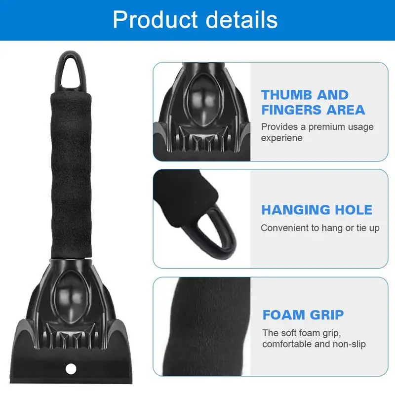 Multi Function Car Ice Scraper With Ergonomic Foam Grip Windshield Ice Breaker Quick Clean Glass Brush Snow Ice Scraper For Cars