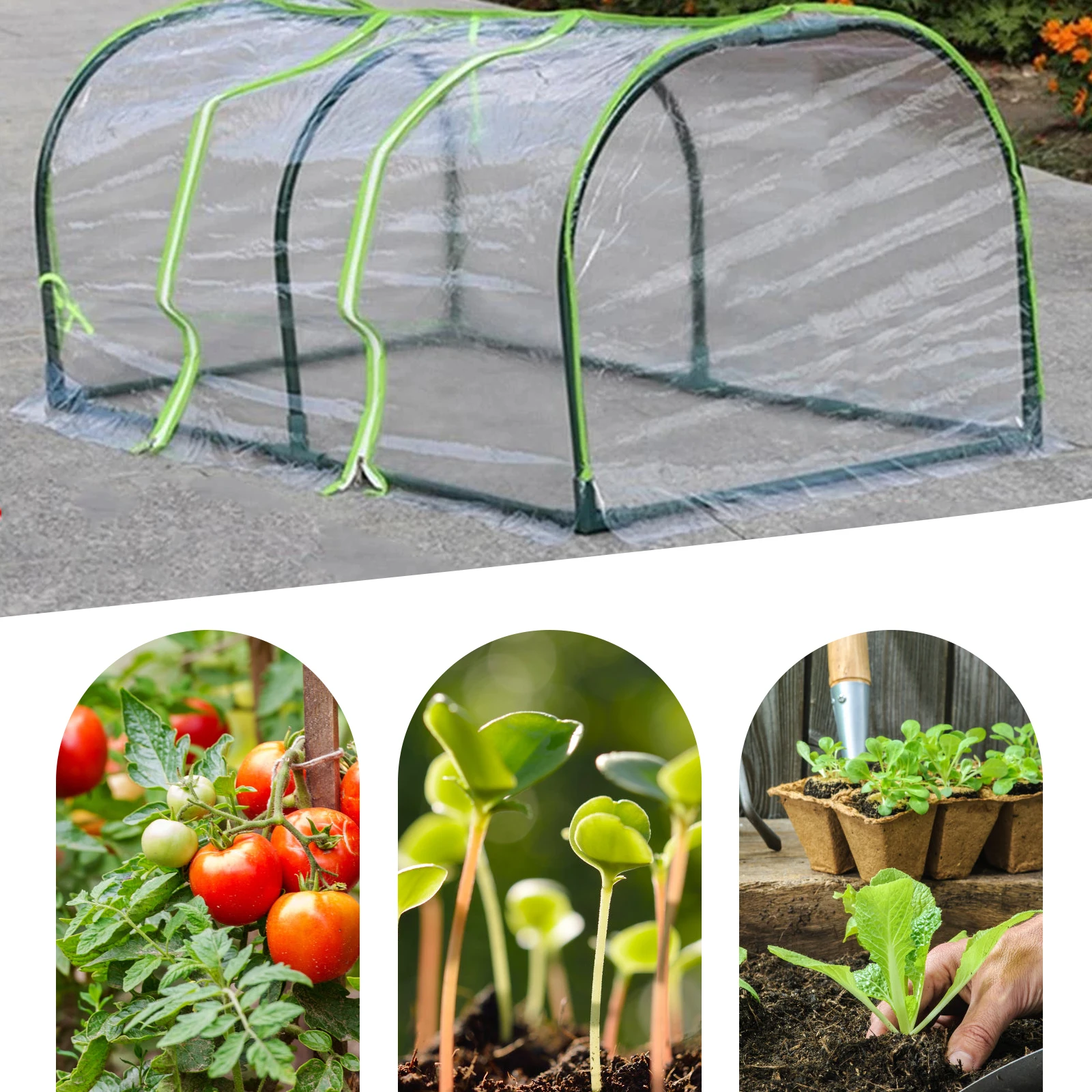 Portable Greenhouse Tunnel Mobile Mini Greenhouse Ventilated Plant Insulation Cover No Frame