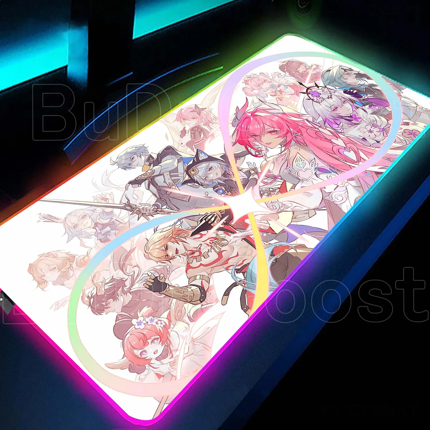 RGB Glowing Desk Mat Pretty Anime Girl Castorice Mousepad PC Laptop Gaming Honkai Star Rail Keyboard Mat 900x400mm XXL Mouse Pad