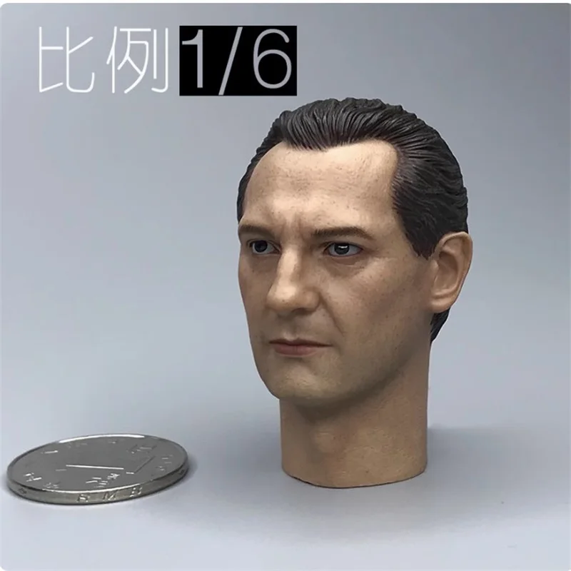 1/6 Male Soldier Liam Neeson Head Carving Sculpture Model Accessories For 12'' Action Figure Body In Stock