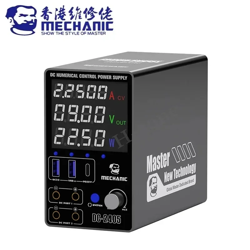 Mechanic DC-2405 Intelligent 24V 5A Digital Power Supply Fast Charging PD3.1 QC3.0 Phone/tablet/electronic Motherboard Repair