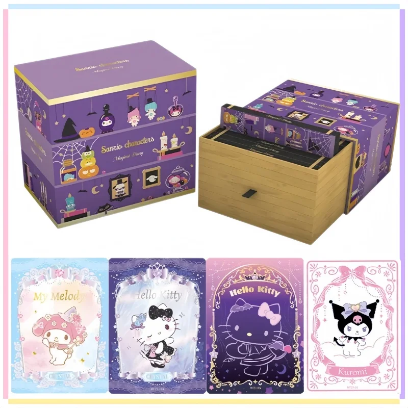 Genuine Sanrio Family Daily Small Card Magical Diary HelloKitty Pink Cute Anniversary Gift Box Collection Cards Toys Gifts