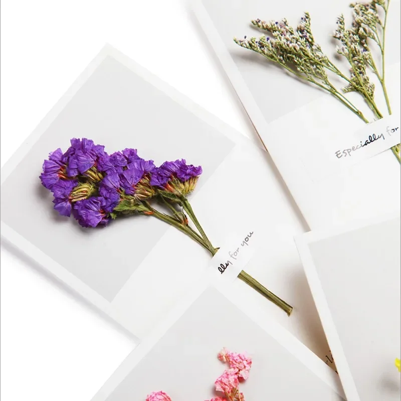 

1pack Small fresh Flowers dried flowers greeting cards Christmas Greeting cards DIY 16*9CM postcards handmade wedding