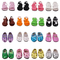 Sequin Doll Shoes 7Cm Shoes For 18 Inch American Doll Accessories For Generation Girl`Toy DIY