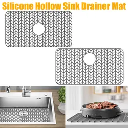 Kitchen Silicone Sink Protector Mat Anti-Slip Heat-Resistant Grid Sink Mat Dish Drainer For Kitchen Sink Household Supplies