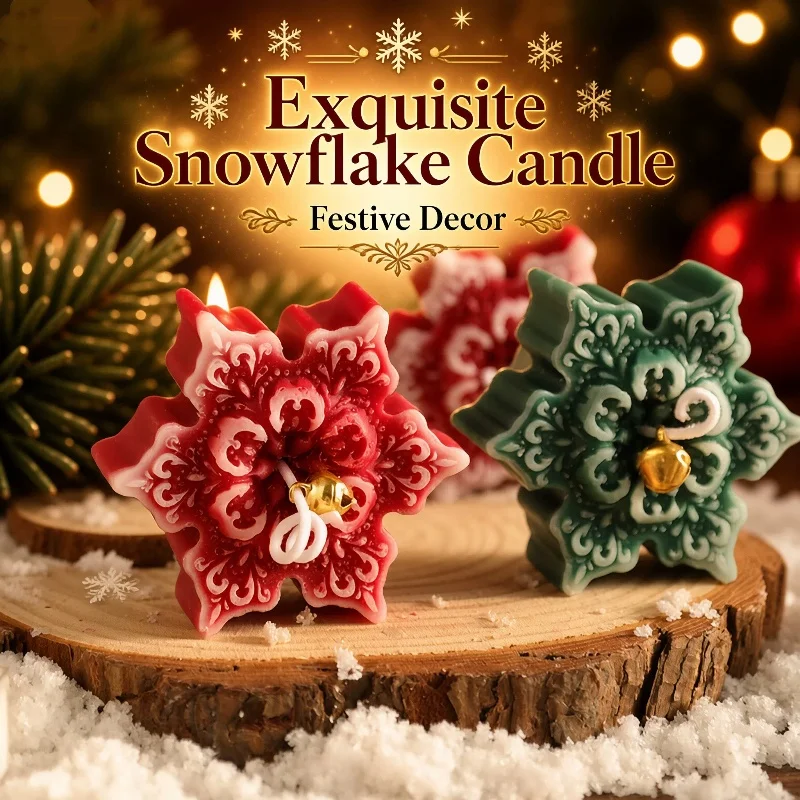 Christmas Snowflake Scented Candle Home Party Decorations New Year Photography Props Fragrant Illumination for Festive Atmospher