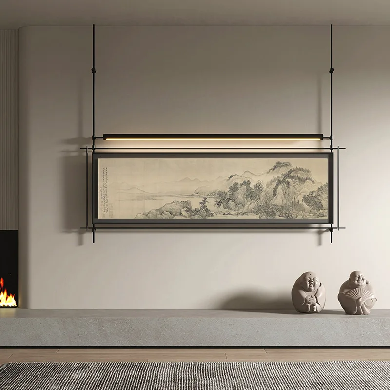 New Chinese high-end retro hanging painting calligraphy and painting belong to the rod decorative painting