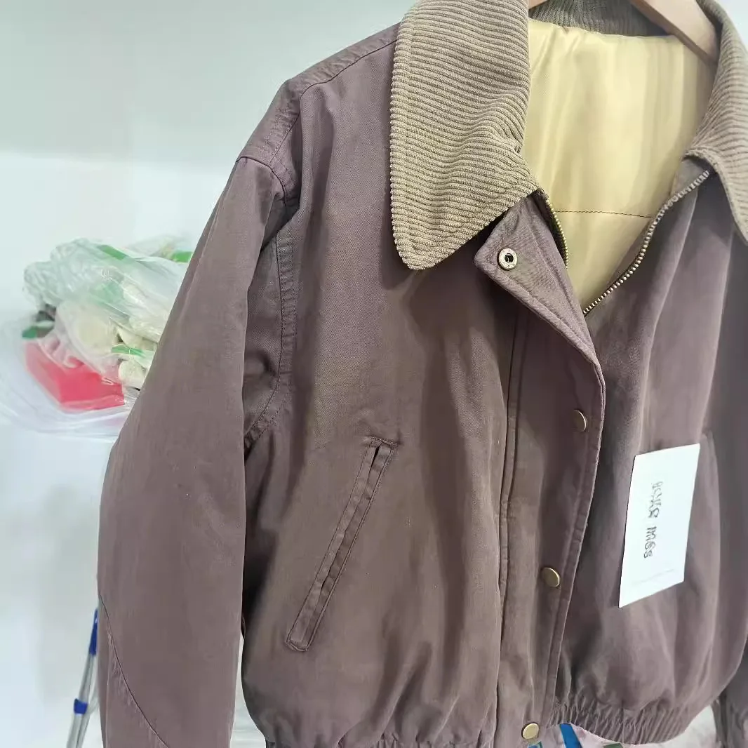 2025년 신상 여성 의류 스팟 마이야르는 면 재킷을 입습니다.