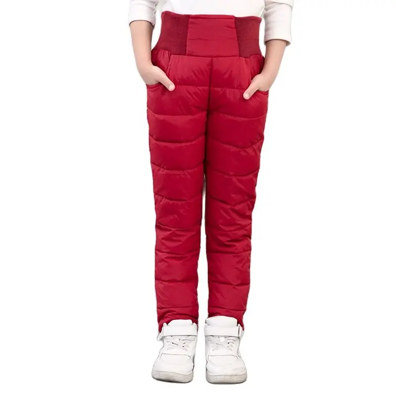 2023 New Boys and girls down cotton trousers 2-12 years old thick warm pants, baby winter trousers children\'s thick Sweatpants