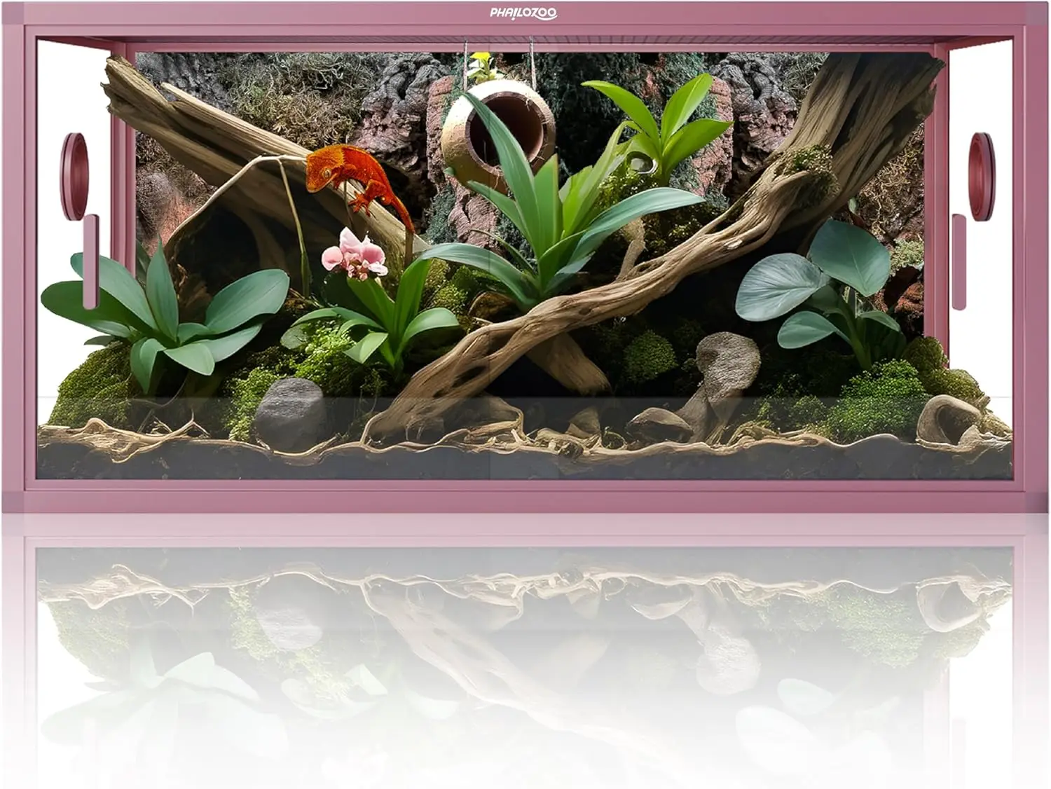 

Front Opening Reptile Tank Bearded Dragon Enclosure Top Screen Ventilation Glass Sliding Door 36X18X18 Inch Gallon Reptile Habit
