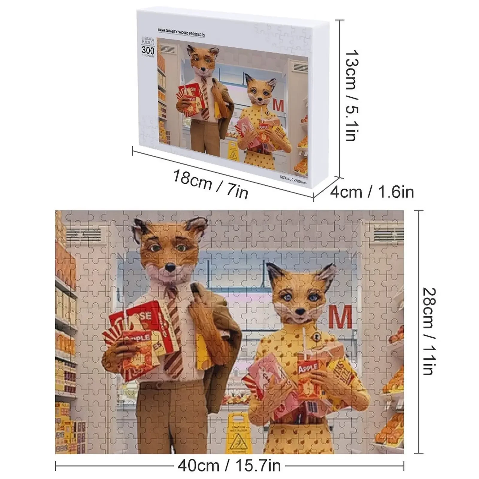 Mr. fox-juego de rompecabezas de pareja para niños, objeto de bebé personalizado con foto, nombre personalizado, rompecabezas de madera