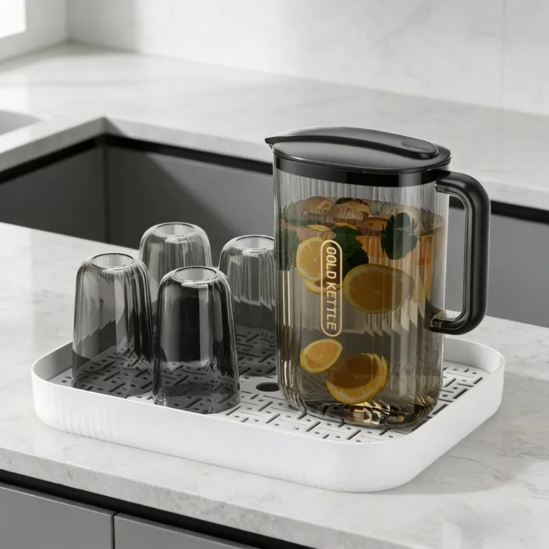 Fridge-Friendly Iced Drink Container Food-Grade Plastic Water Pitcher Jug Beverage Carafe For Cold Tea Juice Lemonade Sangria