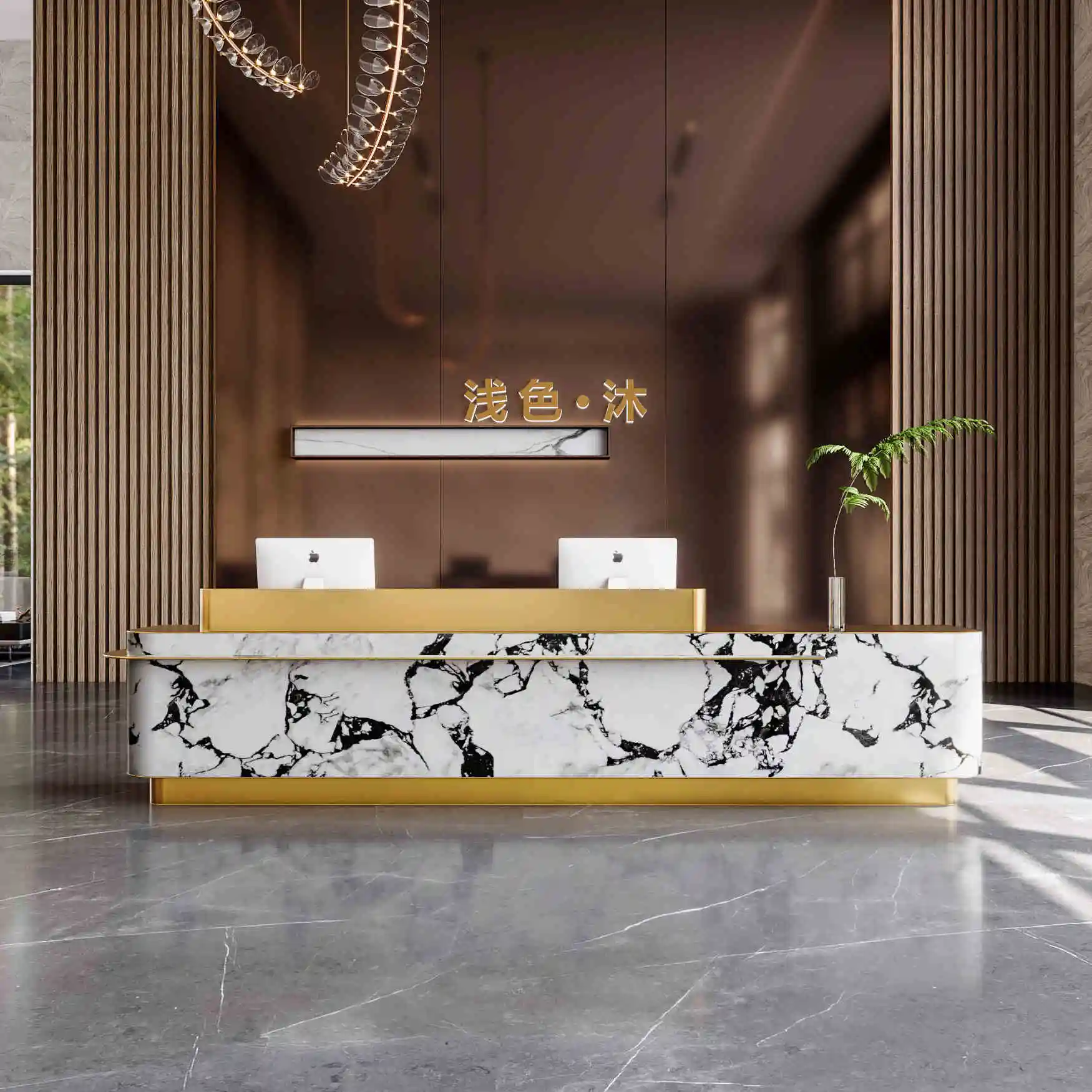 Hotel Reception Desk Bar Catering Commercial Light Luxury Premium Desk checkout page