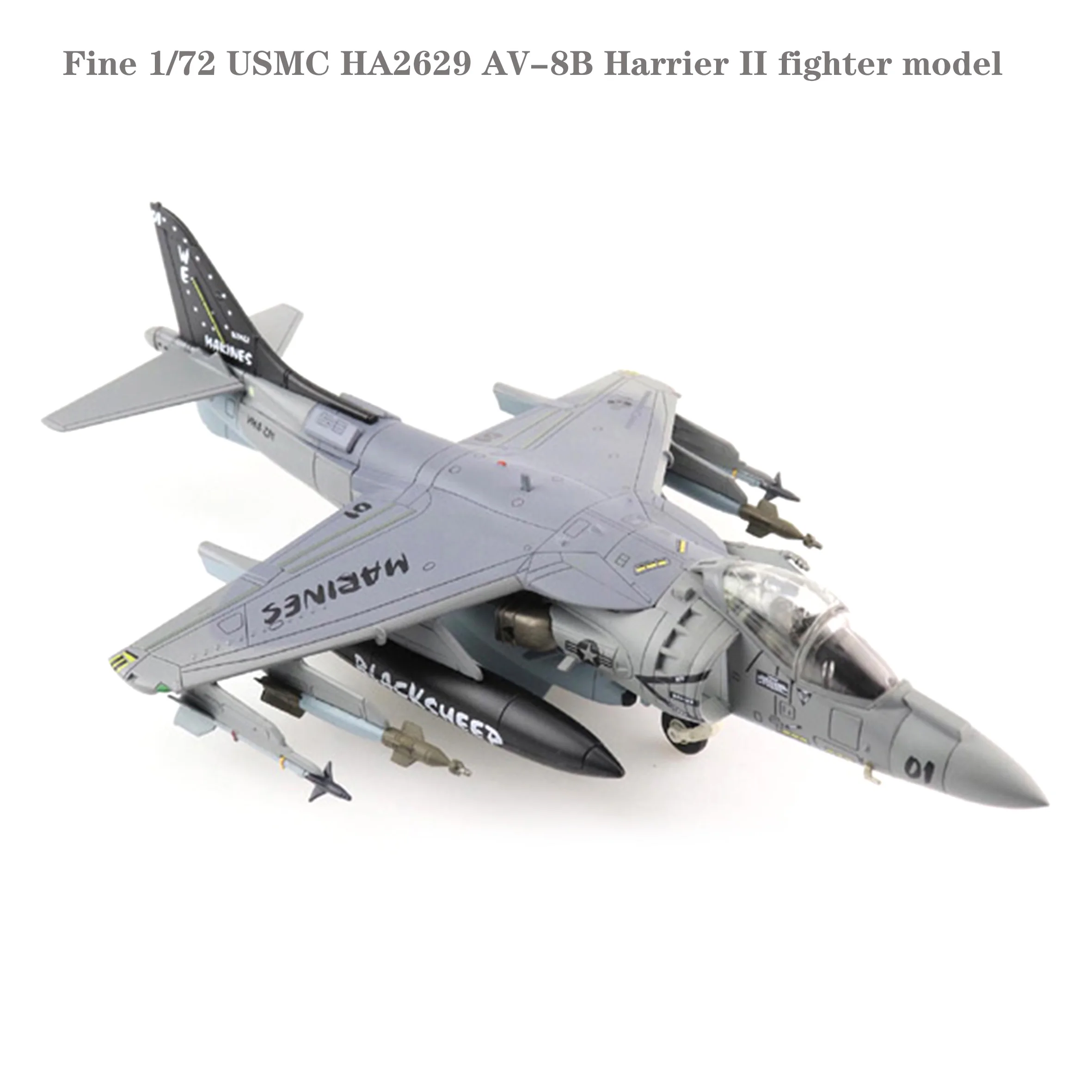 

Fine 1/72 USMC HA2629 AV-8B Harrier II fighter model Black sheep squadron Afghanistan Alloy collection model