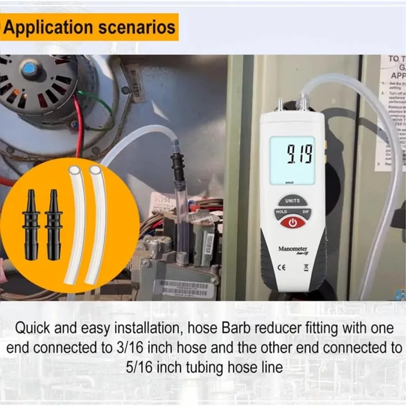 2026 NEW HT-1890 Digital Manometer with Data Hold Function Handheld Design for Air Pressure Differential Testing & Measurement