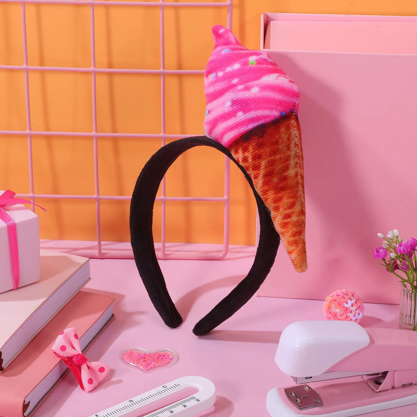 

2Pcs Ice Cream Headband Fun Holiday Hair Accessories for Women Face Washing Makeup Spa Party Costume Festival Cute Ice Cream