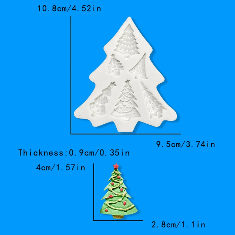 Christmas tree decoration silicone mold Christmas decoration landscaping DIY chocolate candy mold