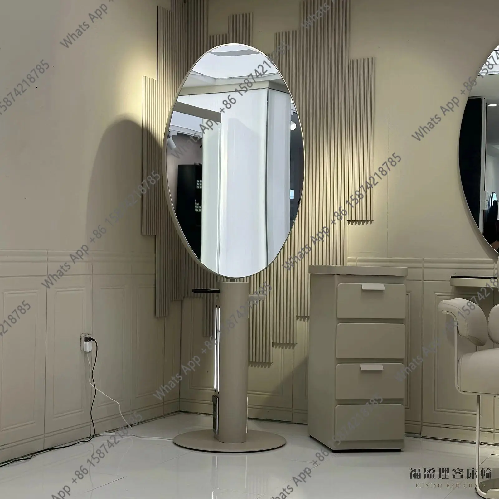 

Rotating barbershop mirror single-sided double-sided hairdresser mirror stand hair salon special floor cutting mirror stand