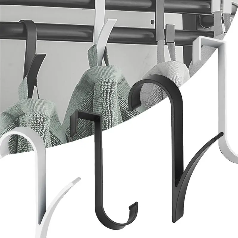 3pcs Hanger For Heated Towel Radiator Rail Bath Holder Clothes Hanger Scarf Hanger Drying Space Multi-Purpose Hooks Towel Rack