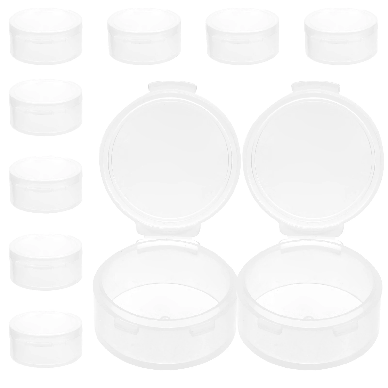 

10pcs Transparent Round Pp Storage Container With Cover For Earplug Jewelry Cosmetics Candies Baked Goods Party Favors Wedding