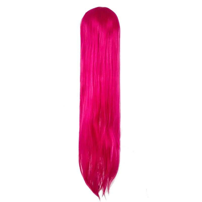 Straight Wig Fei-Show Synthetic Heat Resistant Long Dark Pink Party Salon Carton Roles 40 Inches/100 CM Costume Cos-play Hair