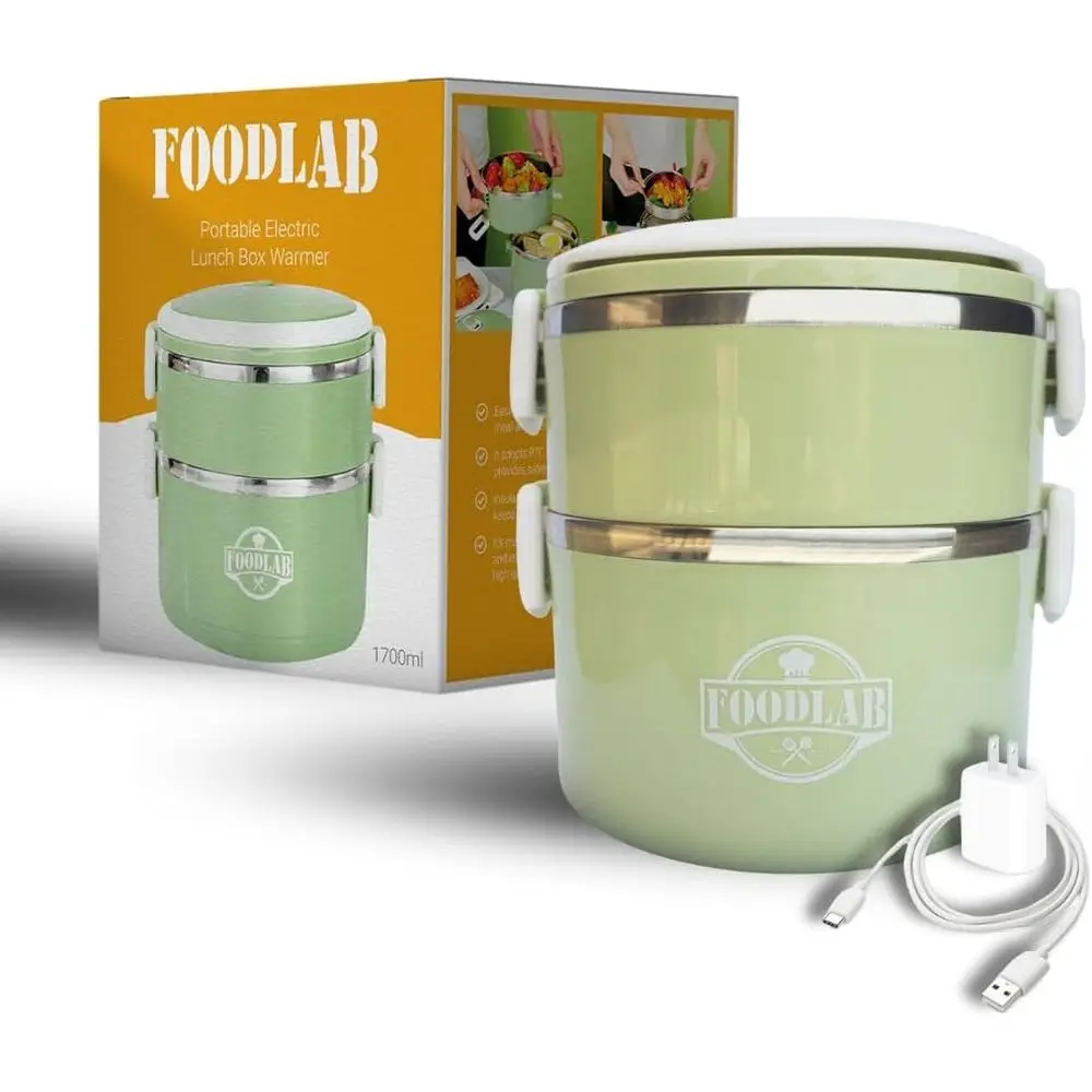 

Heated Lunch Box - Portable Food Warmer for Car with Type-C to USB Input